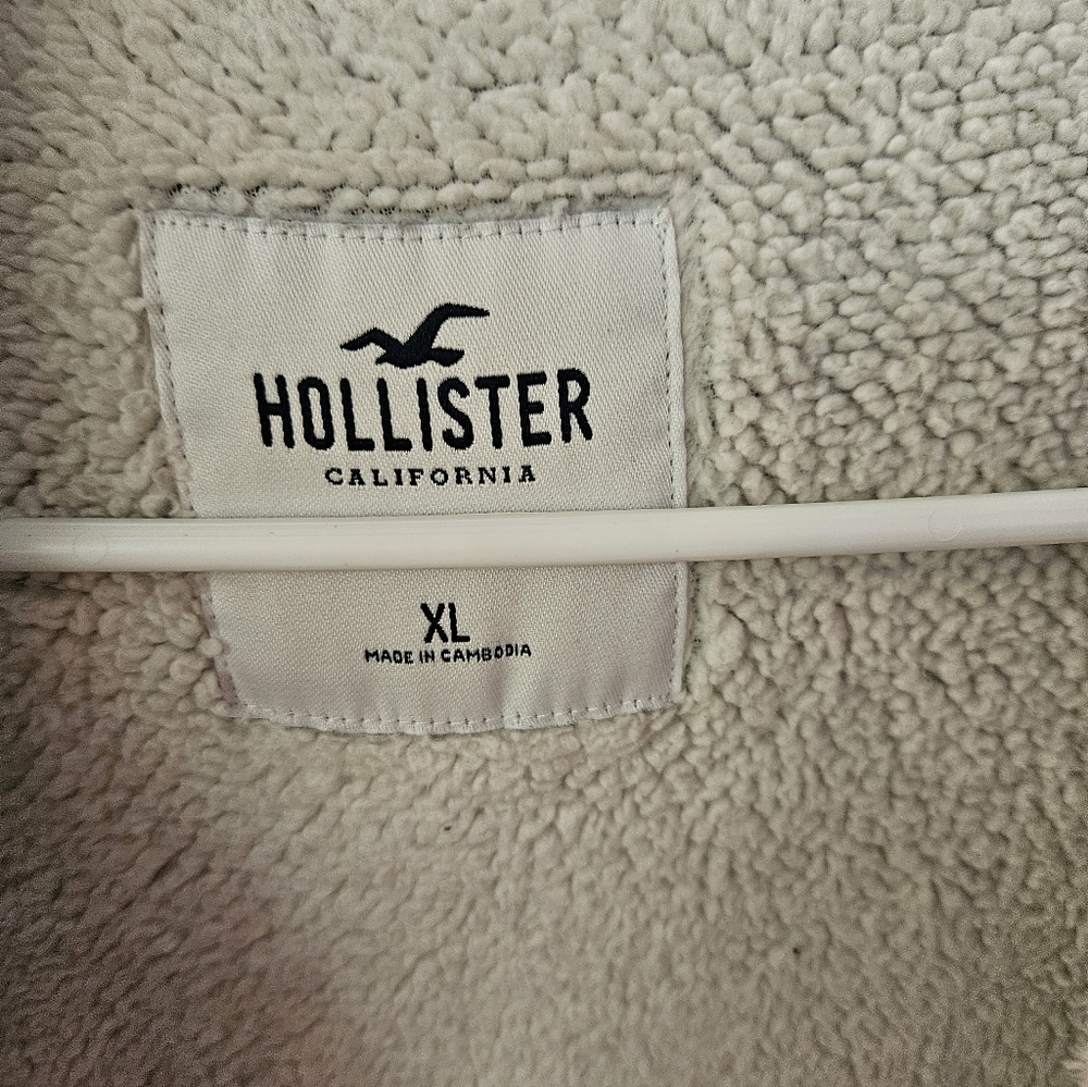 Hollister Blue Zip-Up Hoodie with Sherpa Lining - Picture 2 of 5